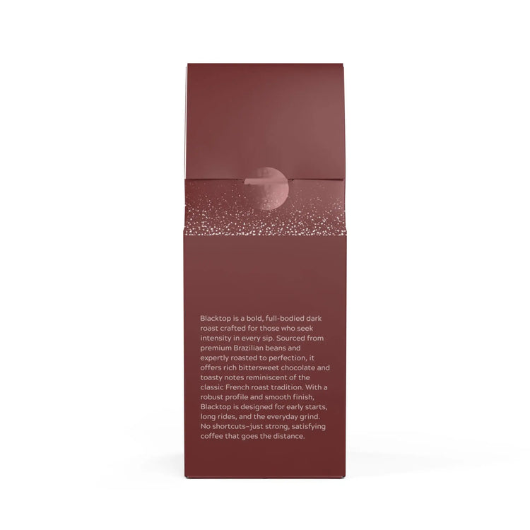 Bold and full-bodied, Gravel Strong Black Top Dark Roast delivers rich notes of bittersweet chocolate and toasted nuts. Small-batch roasted in the USA for quality.