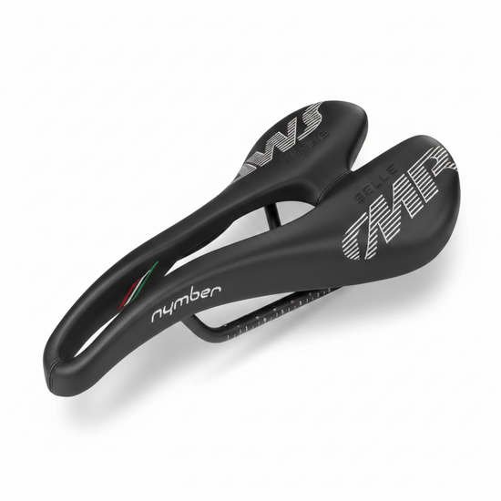 Black bicycle saddle with &