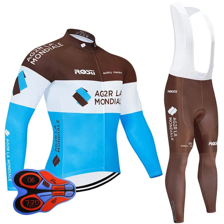 Pro Team Cycling Jersey 9D Set MTB Uniform France Bicycle Clothing Spring/Autumn Bike Clothes Mens Long Cycling Wear Vimost Shop