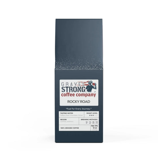Smooth and balanced, Gravel Strong Rocky Road Medium Roast features notes of toffee, dark chocolate & citrus. Small-batch roasted in the USA for freshness & quality.