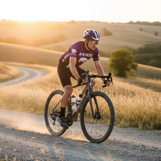 Purple cycling jersey with &
