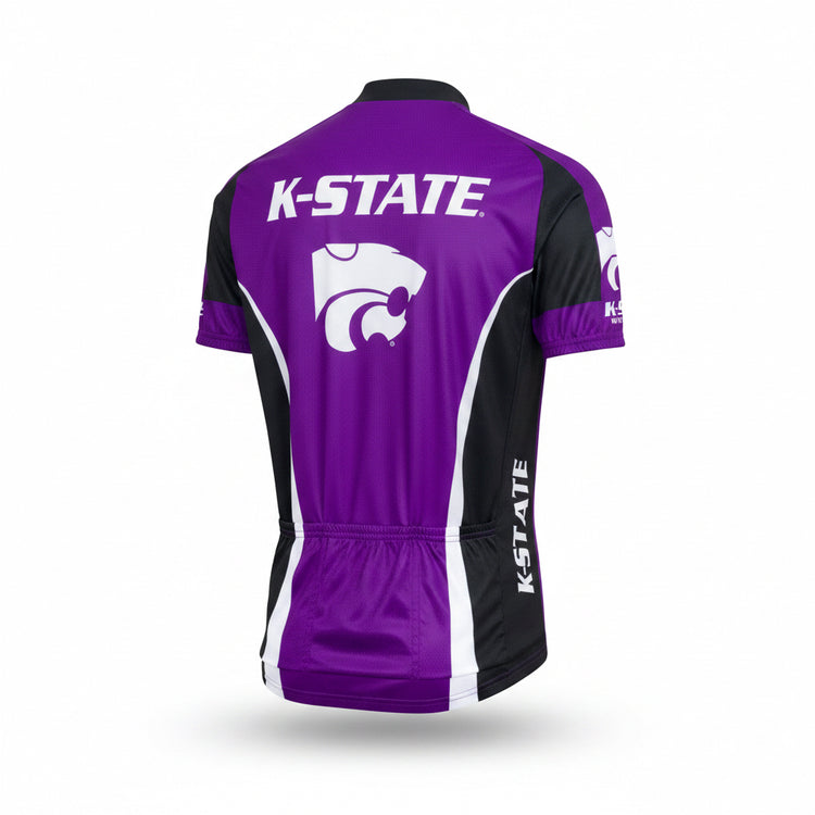 Purple cycling jersey with &