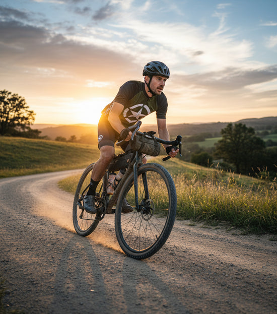Green cycling jersey with a white star design on a white background