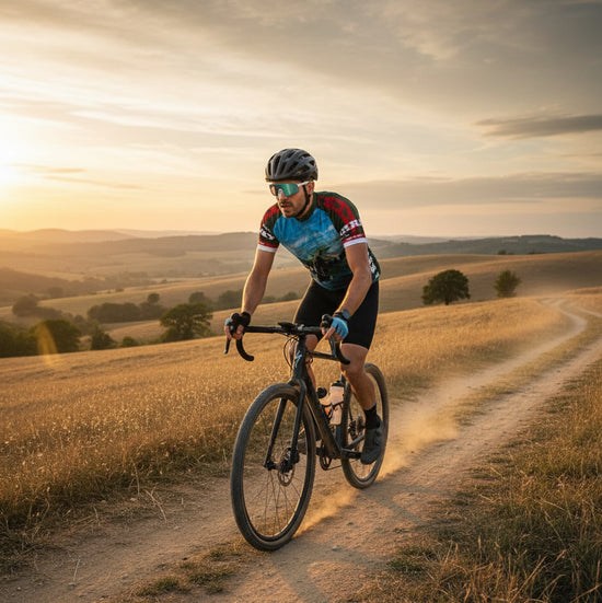 Cycling jersey with vintage airplane design on a white background