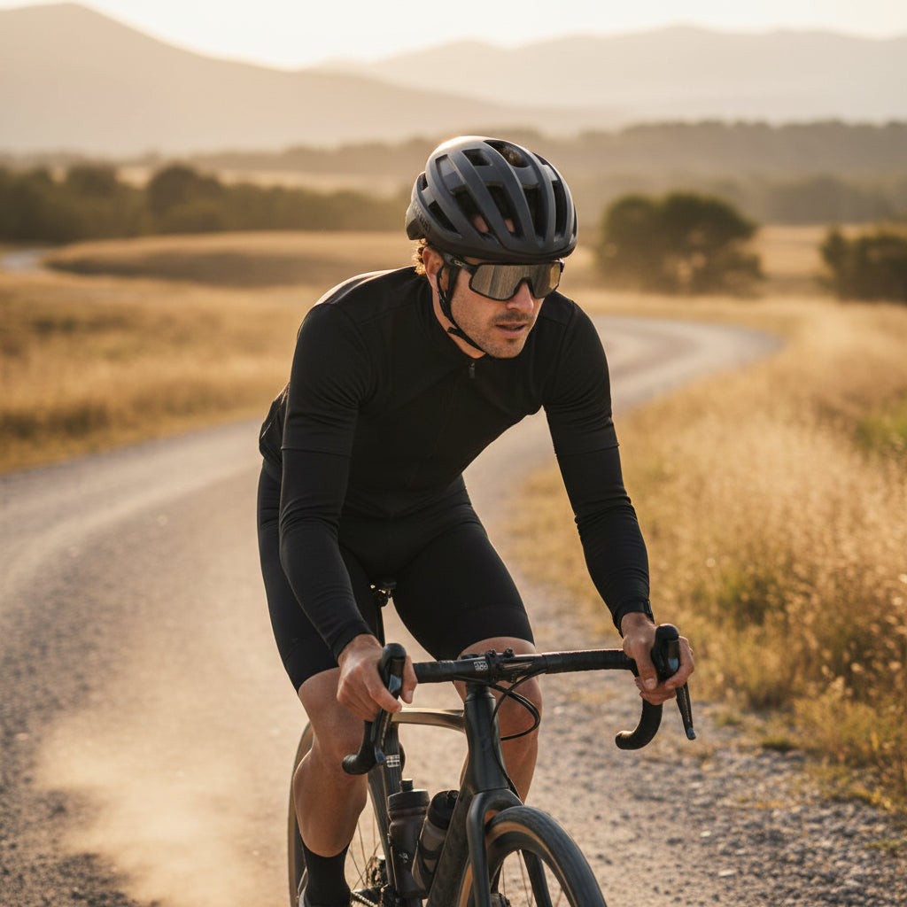 Black ABUS bicycle helmet on a white background