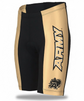 Black and gold athletic shorts with &