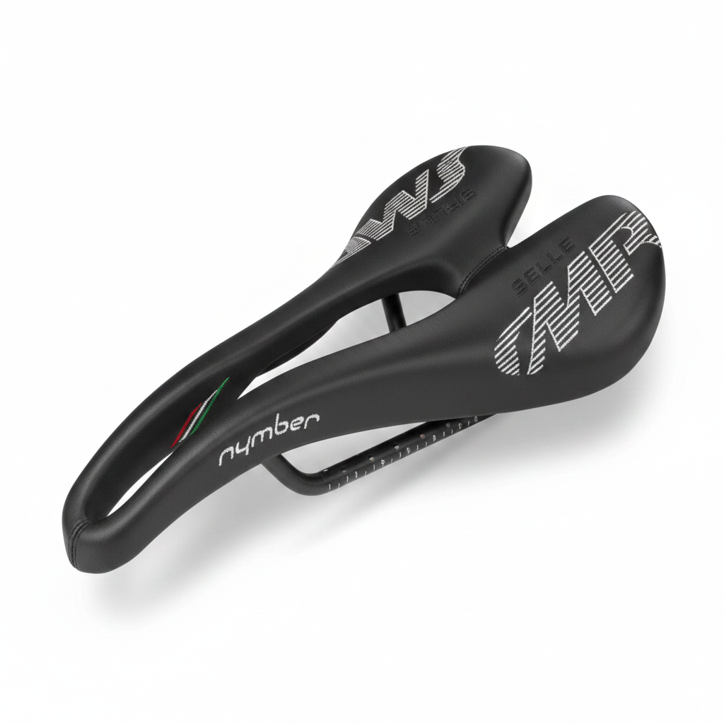 Black bicycle saddle with &