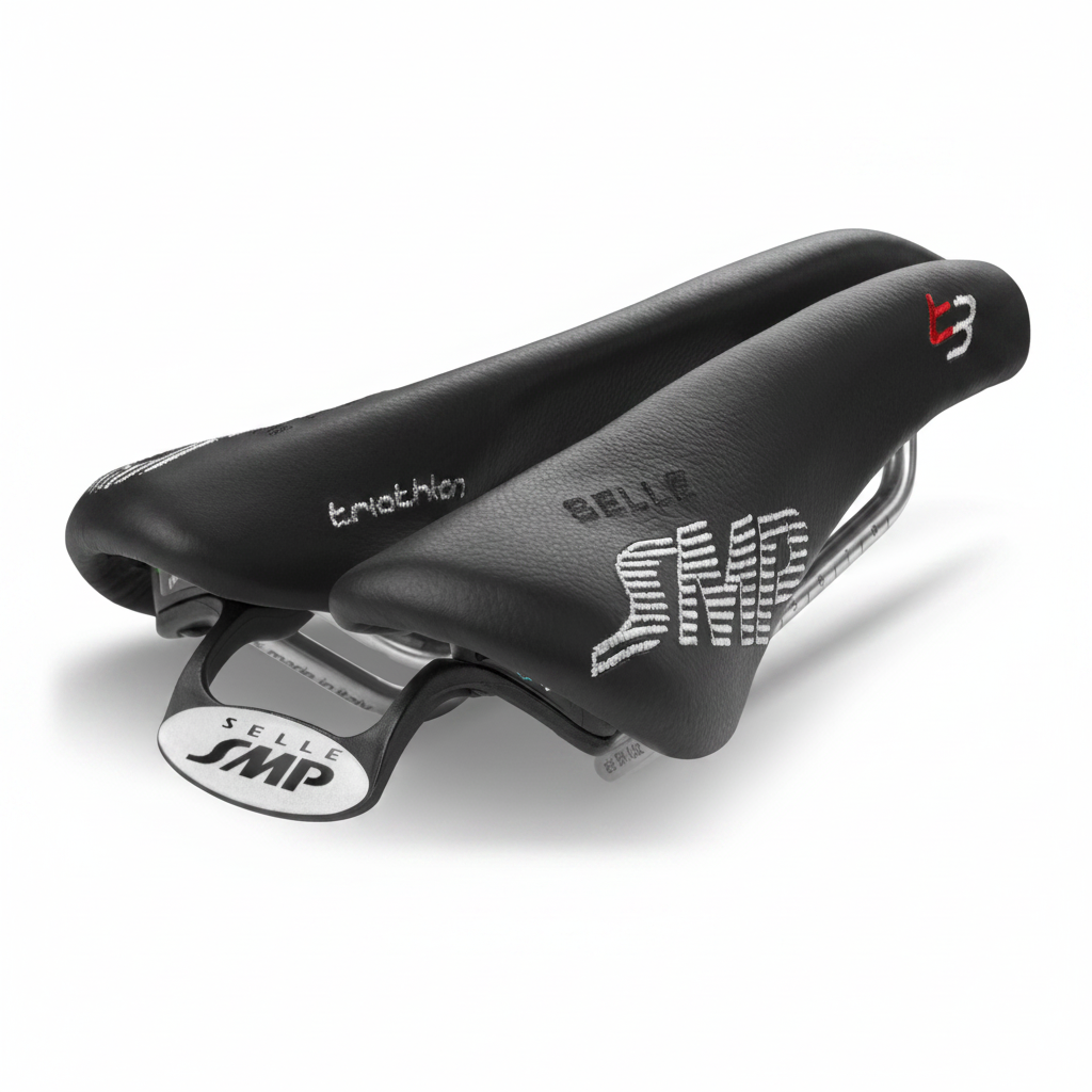 Black bicycle saddle with &