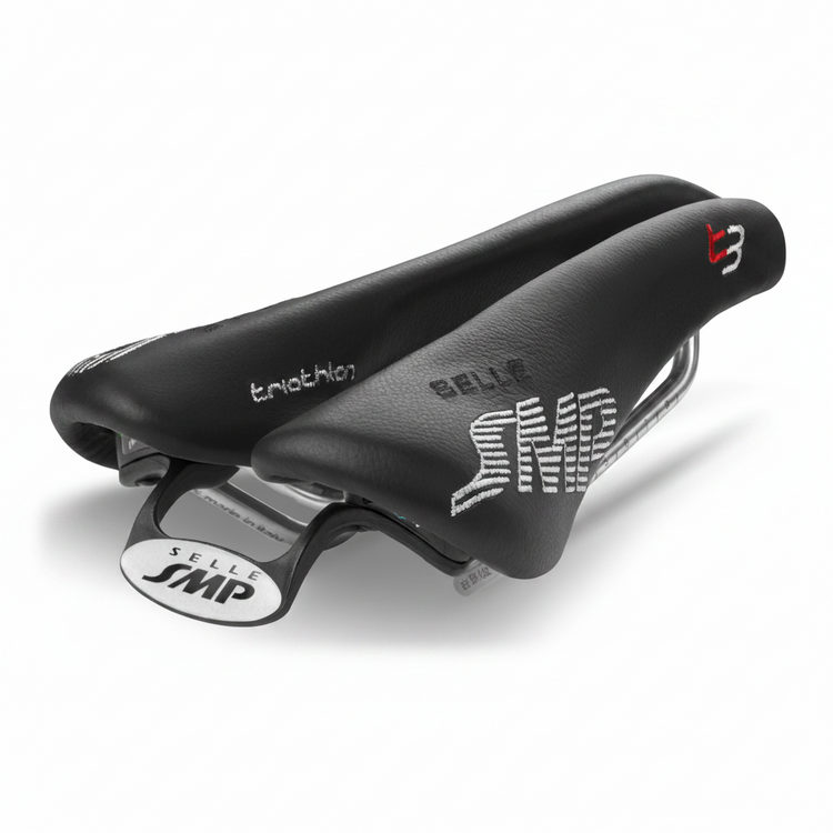 Black bicycle saddle with &
