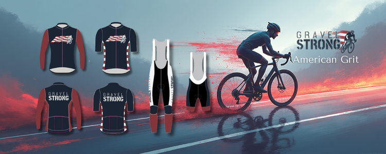 PRE-ORDER NOW! Gravel Strong American Grit Cycling Jerseys & Bibs