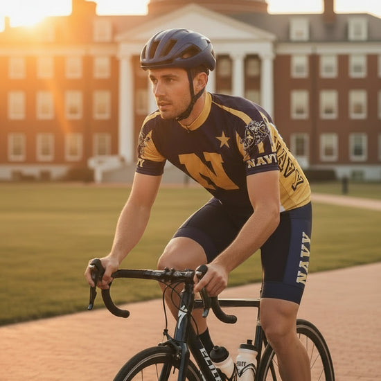 Blue and gold sports jersey with &