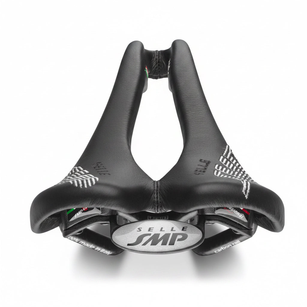 Black bicycle saddle with &