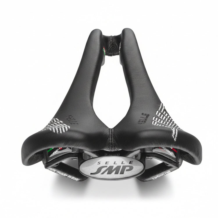 Black bicycle saddle with &