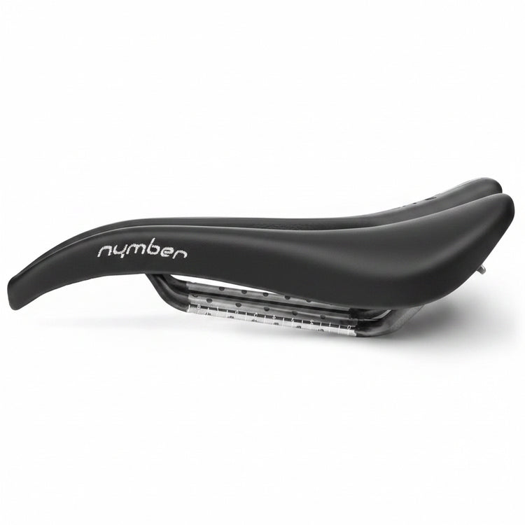 Black bicycle saddle with &