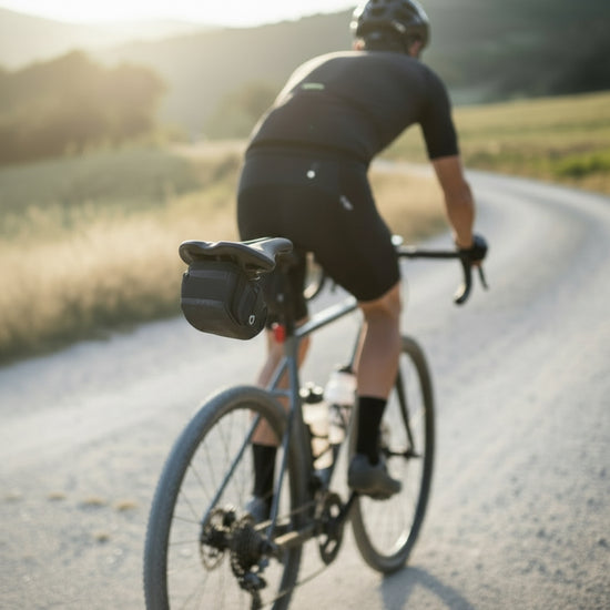 Blue bicycle saddle with &