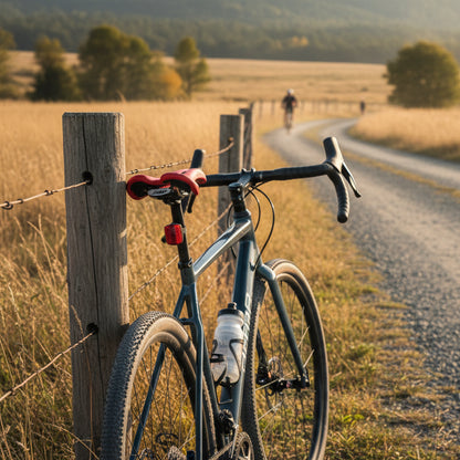 Red bicycle saddle with &