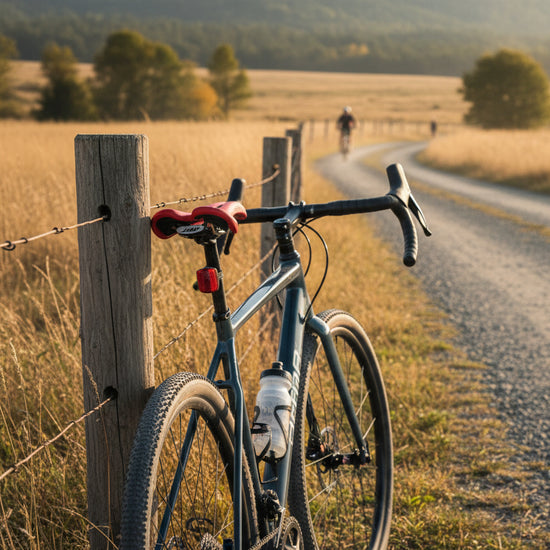 Red bicycle saddle with &