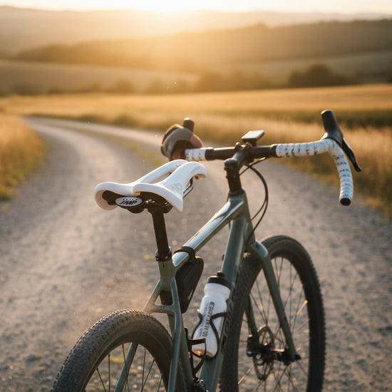 White bicycle saddle with &