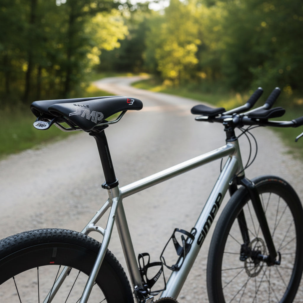 Black bicycle saddle with &