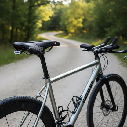 Black bicycle saddle with &