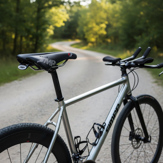 Black bicycle saddle with &