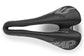 Black bicycle saddle with Selle SMP branding on a white background