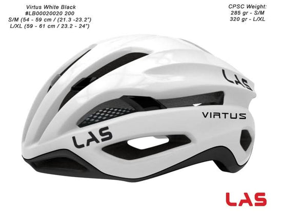 LAS Virtus Cycling Helmet - White/Black - Ride Gravel Strong